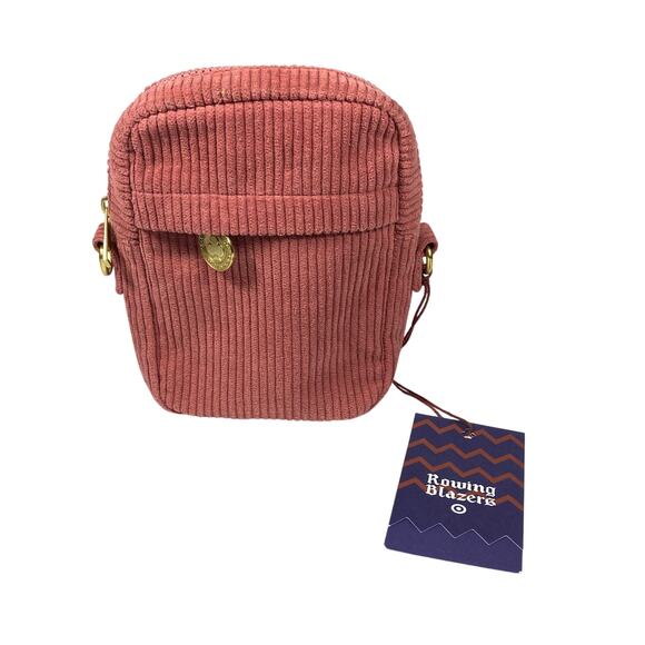 Rowing Blazers Handbags - Rowing Blazers for Target Pink Corduroy Crossbody Zipper Bag Missing Strap NWT